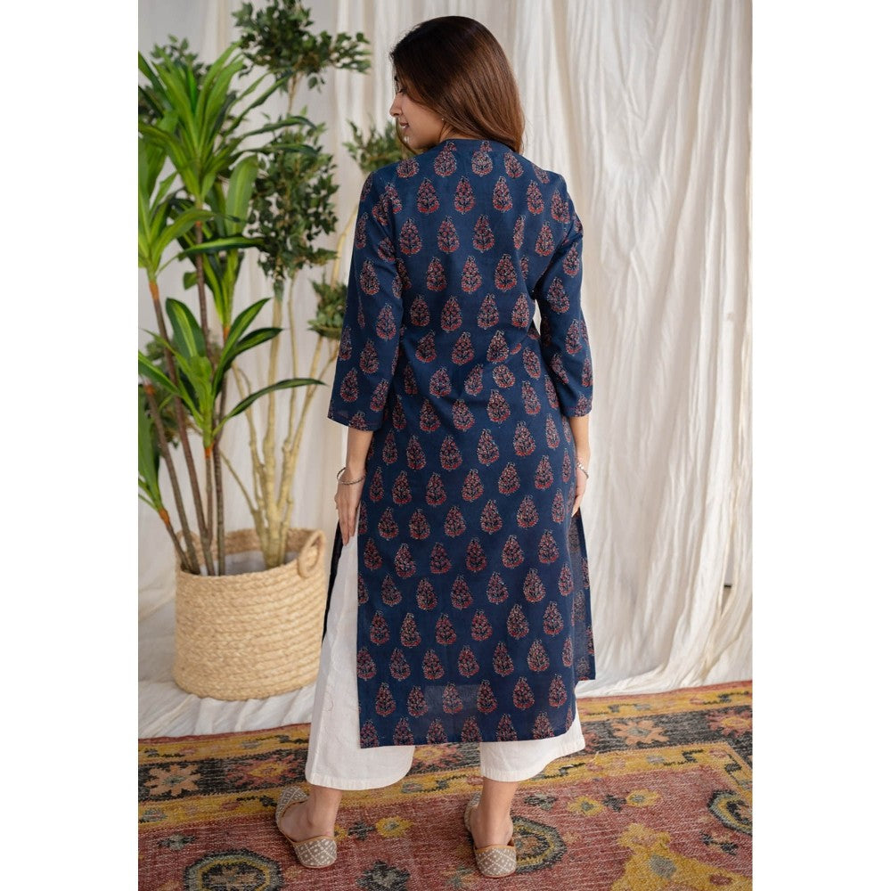 The Indian Ethnic Co. Indigo Ajrakh Cotton Kurta