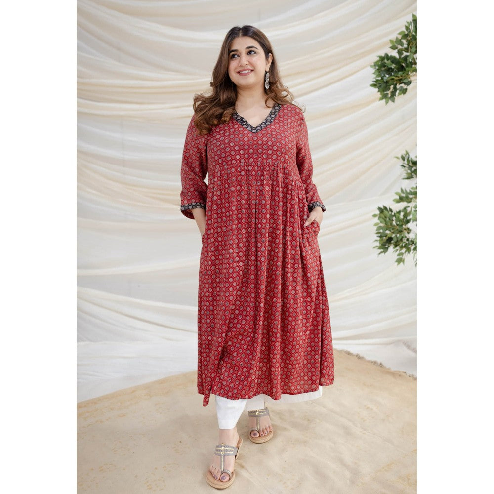The Indian Ethnic Co. Madder Ajrakh Mul Kurta