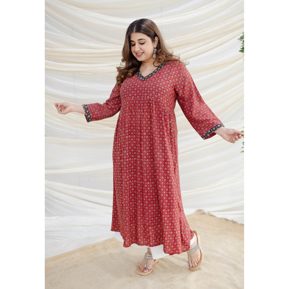 The Indian Ethnic Co. Madder Ajrakh Mul Kurta
