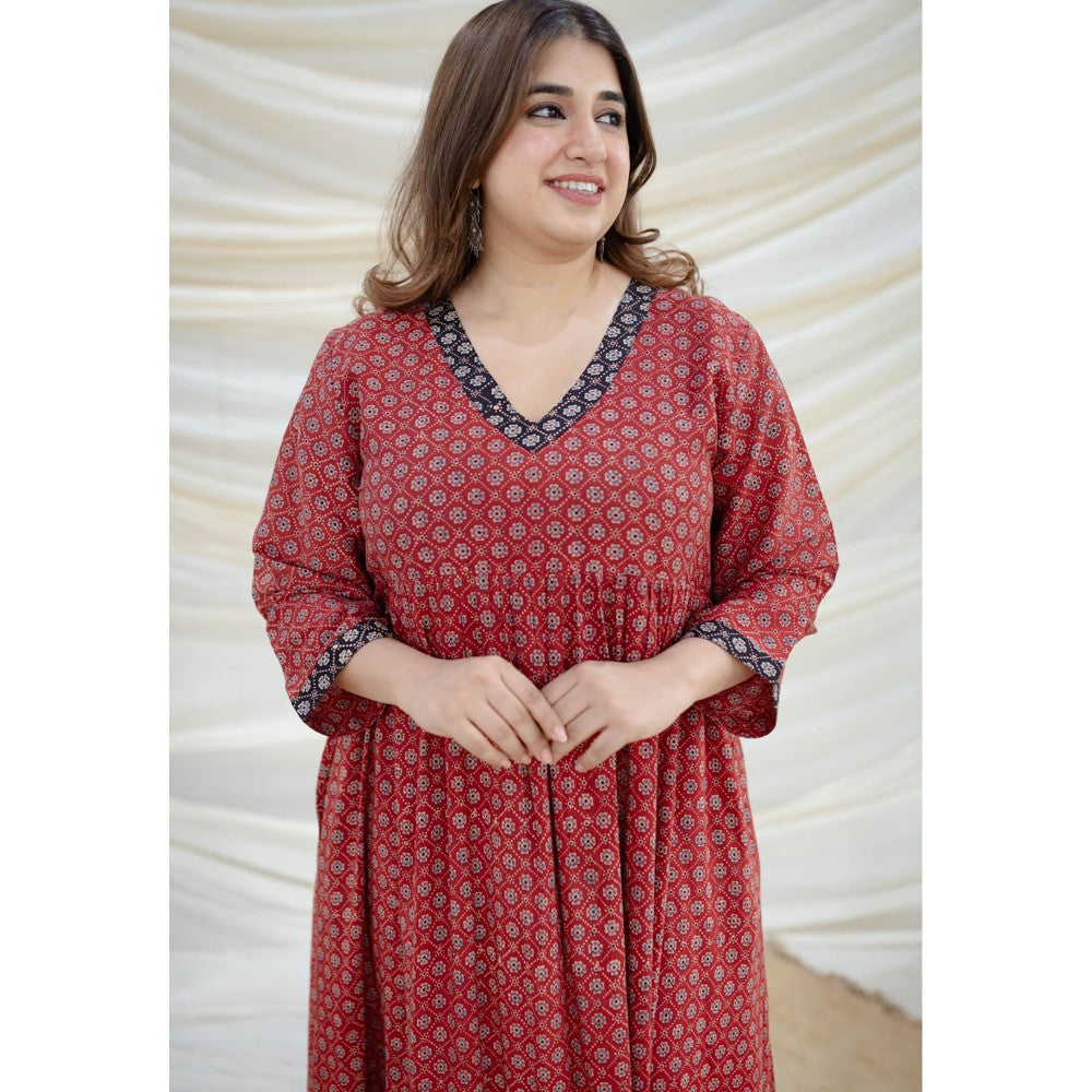 The Indian Ethnic Co. Madder Ajrakh Mul Kurta