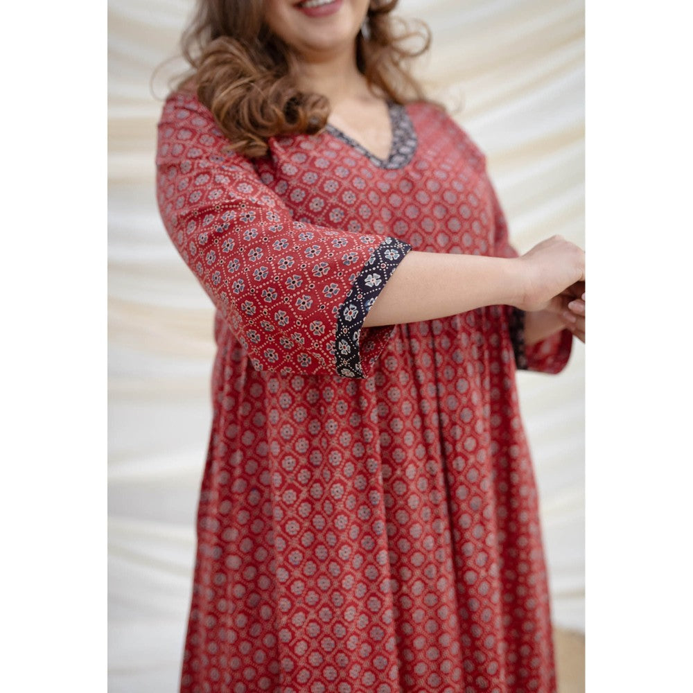 The Indian Ethnic Co. Madder Ajrakh Mul Kurta