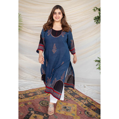 The Indian Ethnic Co. Indigo Ajrakh Cotton Kurta