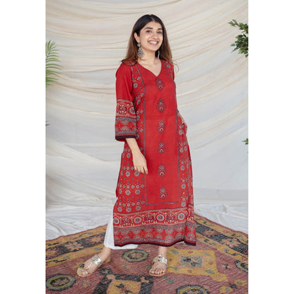 The Indian Ethnic Co. Madder Ajrakh Cotton Kurta