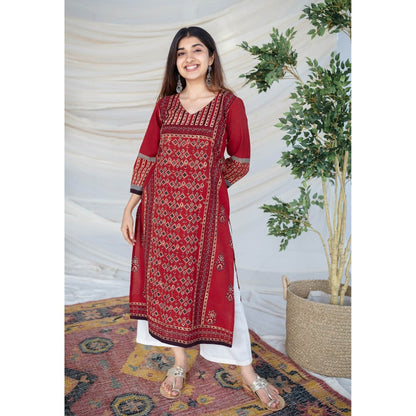 The Indian Ethnic Co. Madder Ajrakh Cotton Kurta
