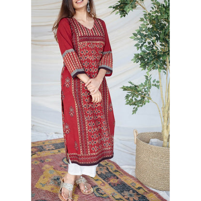 The Indian Ethnic Co. Madder Ajrakh Cotton Kurta