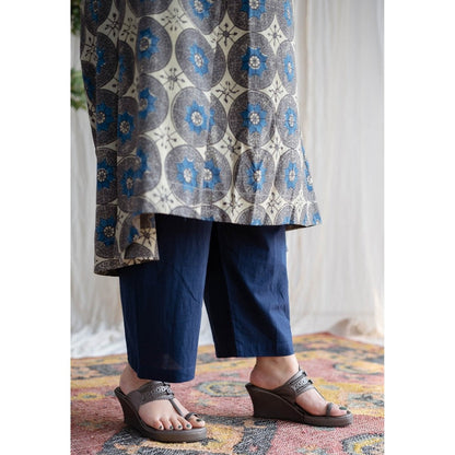The Indian Ethnic Co. Beige Ajrakh Cotton Kurta