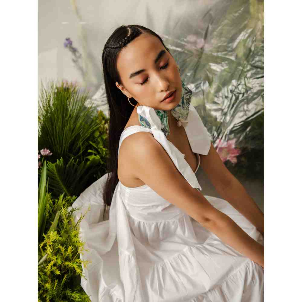 THE IASO White Akari Long Tier Dress