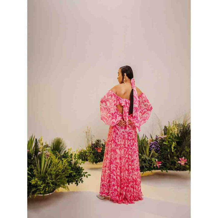 THE IASO Pink Kimi Off Shoulder Beach Dress