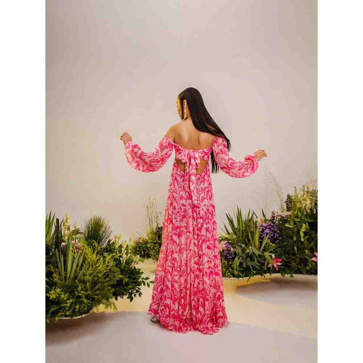THE IASO Pink Kimi Off Shoulder Beach Dress