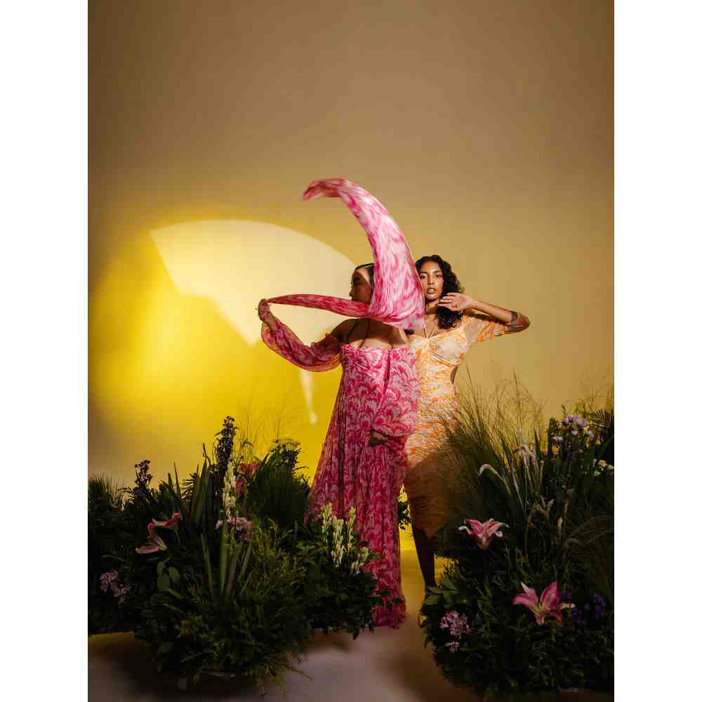 THE IASO Pink Kimi Off Shoulder Beach Dress