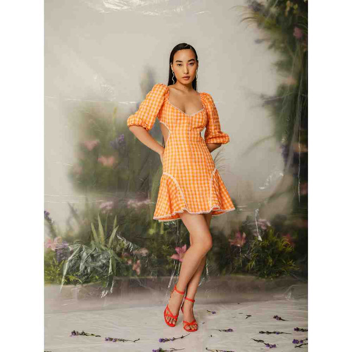 THE IASO Orange Kaz Short Dress