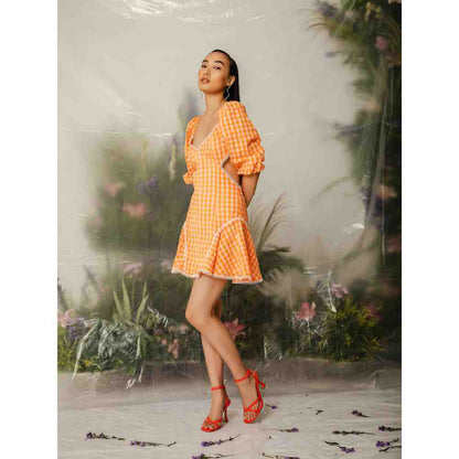 THE IASO Orange Kaz Short Dress