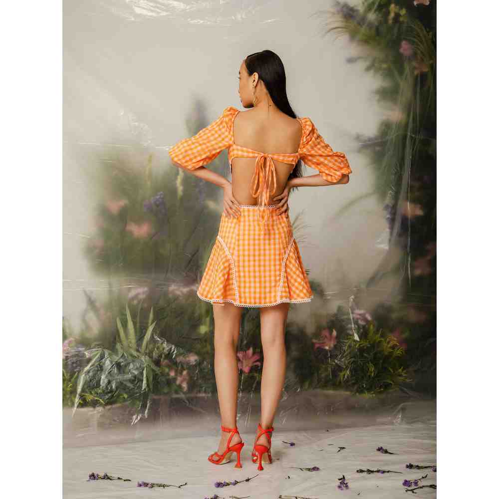 THE IASO Orange Kaz Short Dress