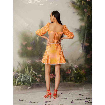 THE IASO Orange Kaz Short Dress