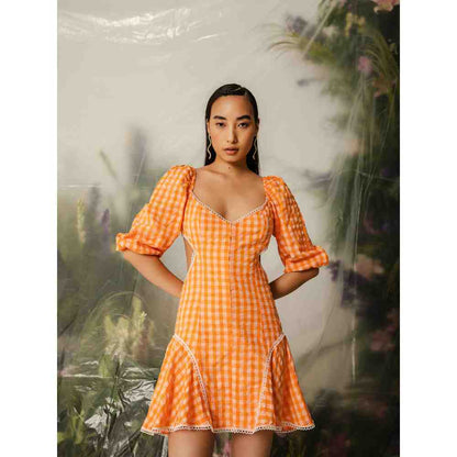THE IASO Orange Kaz Short Dress