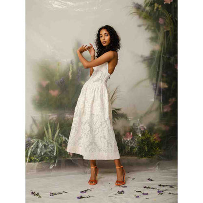 THE IASO Off White Mai Midi Dress