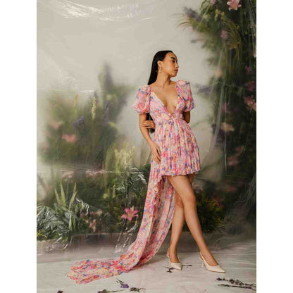 THE IASO Pink Manami High Low Trail Dress