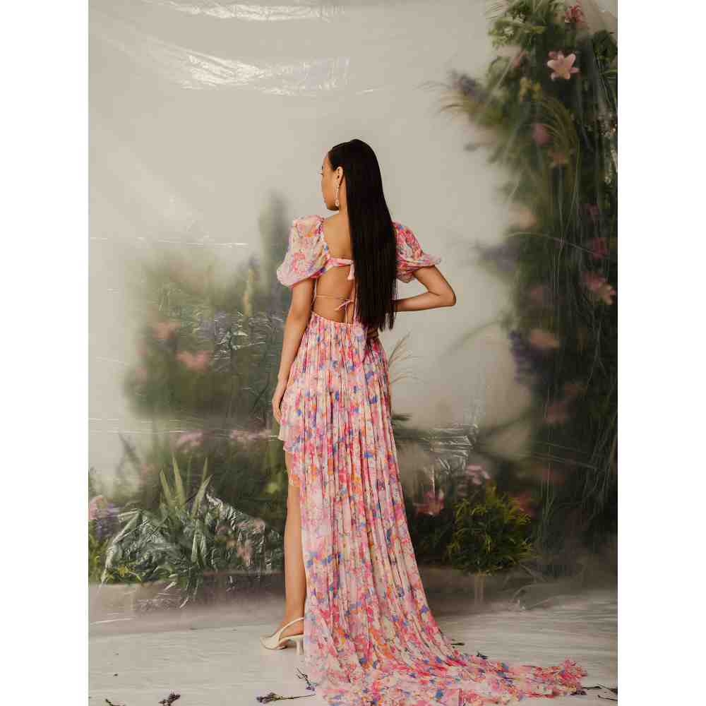 THE IASO Pink Manami High Low Trail Dress