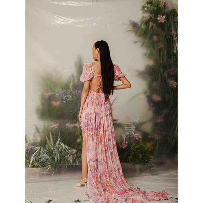 THE IASO Pink Manami High Low Trail Dress