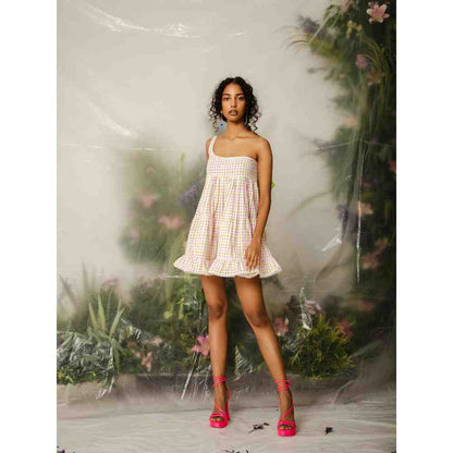 THE IASO Multi-Color Cherie One Shoulder Mini Dress