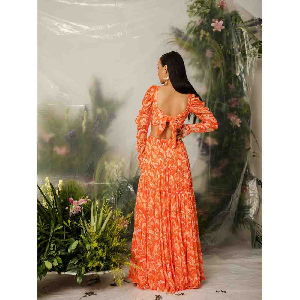 THE IASO Orange Kavan Long Dress