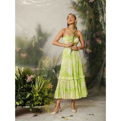 THE IASO Green Midori Midi Dress