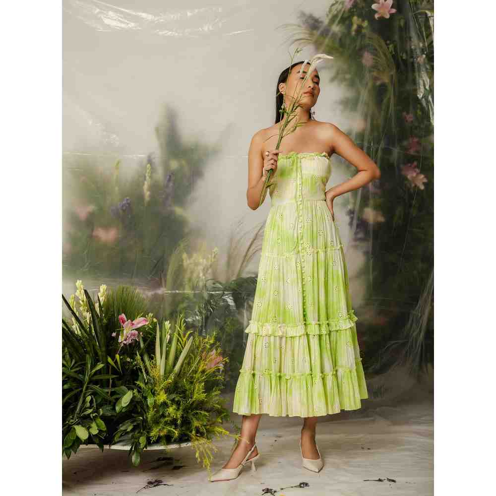 THE IASO Green Midori Midi Dress