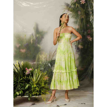 THE IASO Green Midori Midi Dress