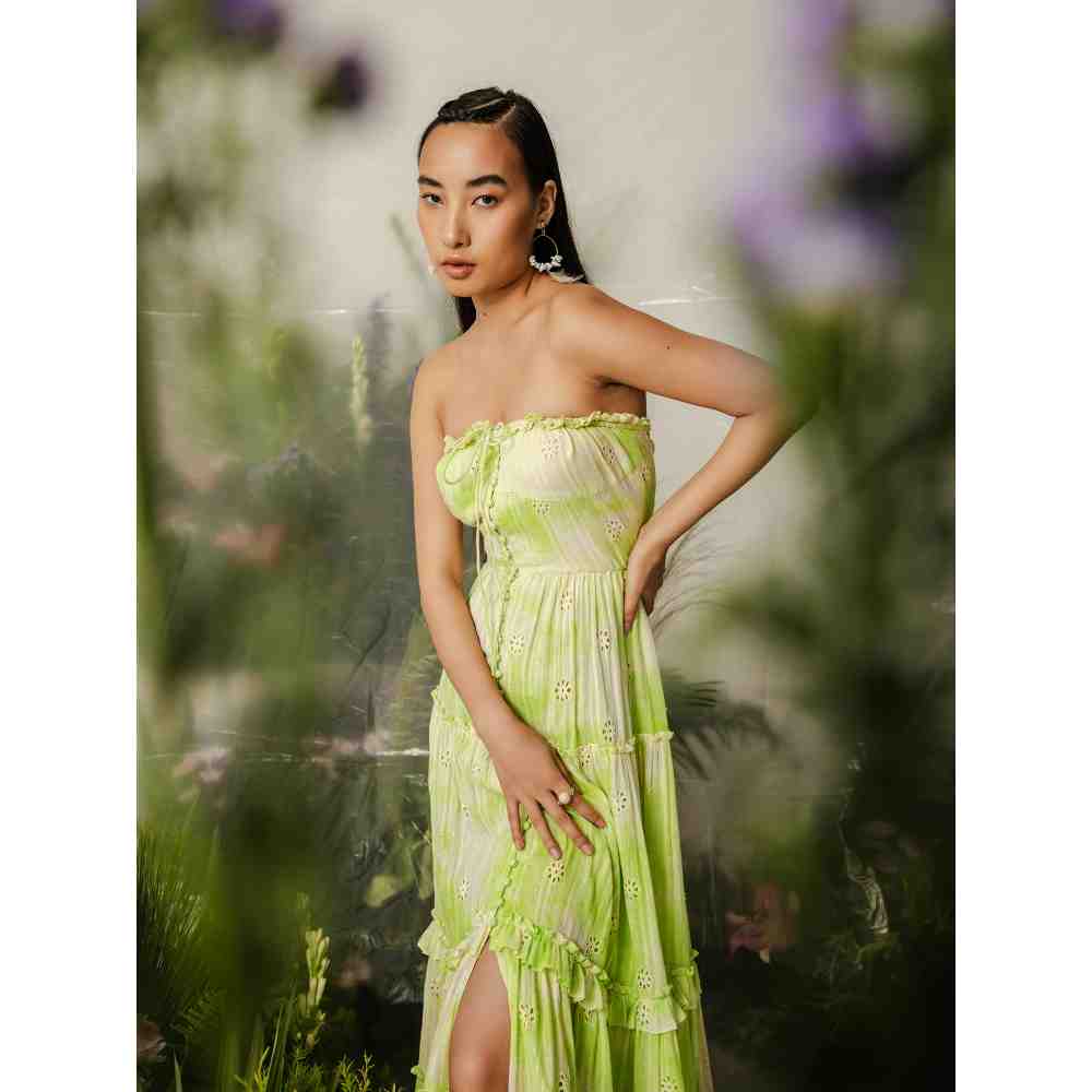 THE IASO Green Midori Midi Dress