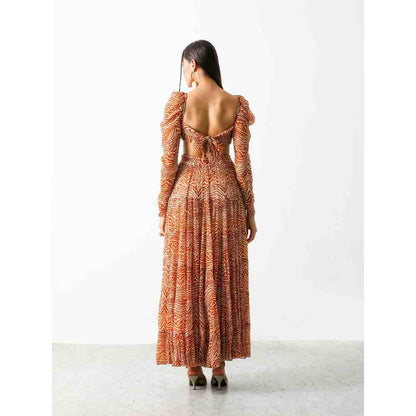 THE IASO Teracotta Sander Crop Top & Midi Skirt (Set of 2)