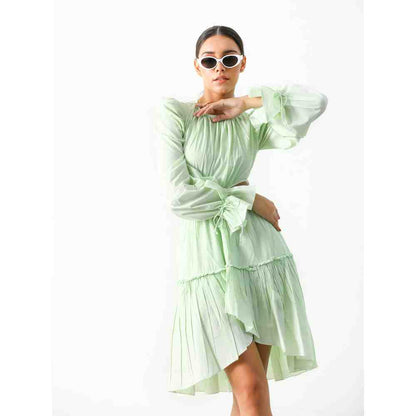 THE IASO Mint Orla High Low Short Dress