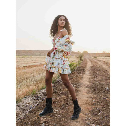 THE IASO White Feyre Matching Jacket, Skirt and Bralette (Set of 3)