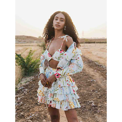 THE IASO White Feyre Matching Jacket, Skirt and Bralette (Set of 3)