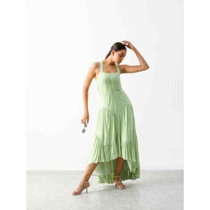 THE IASO Mint Amara Asymmetrical High Low Dress