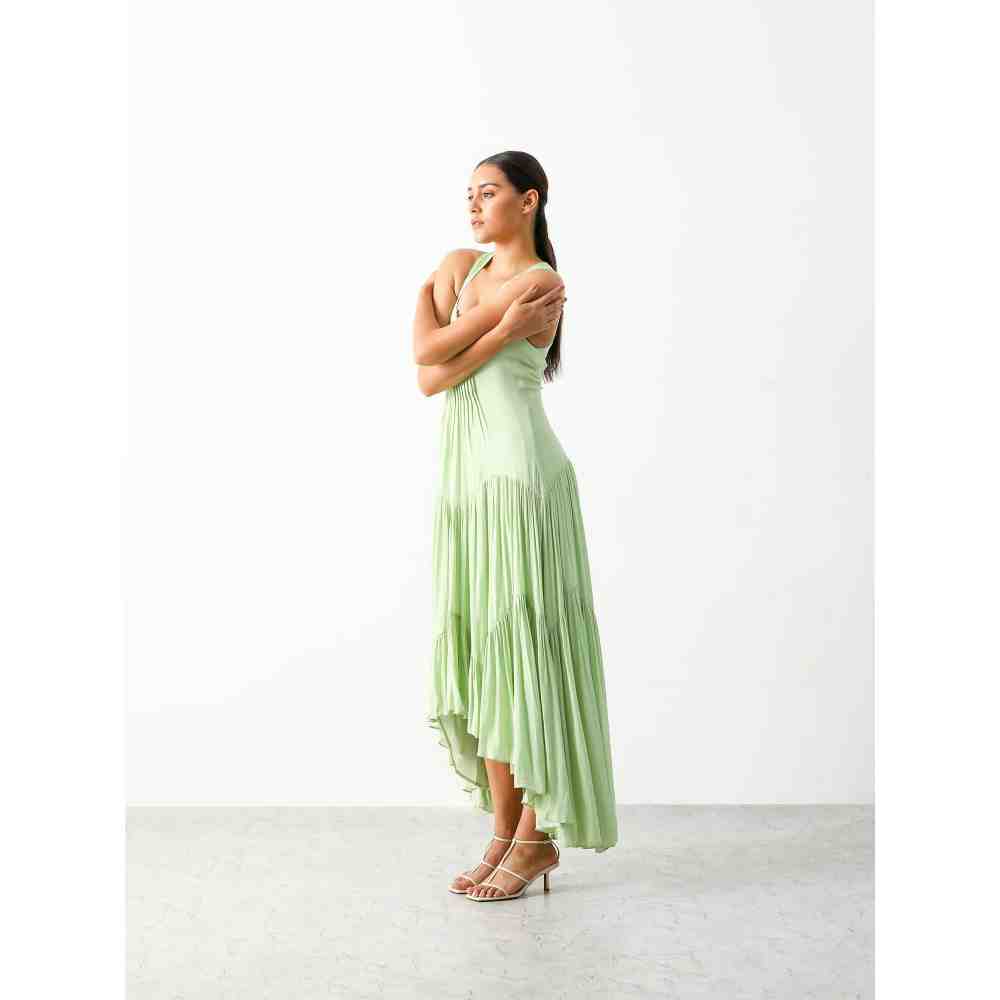 THE IASO Mint Amara Asymmetrical High Low Dress
