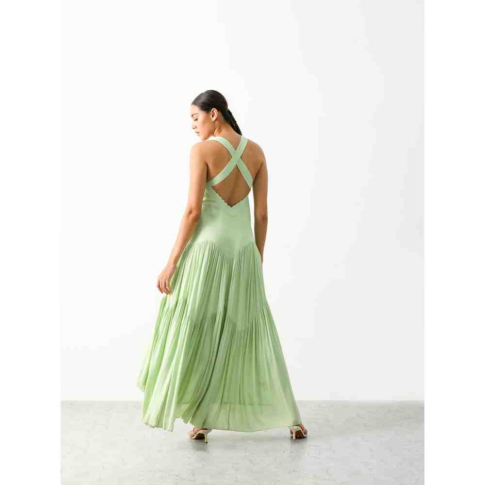 THE IASO Mint Amara Asymmetrical High Low Dress