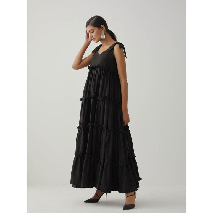 TIC Black Tiered Long Maxi Dress