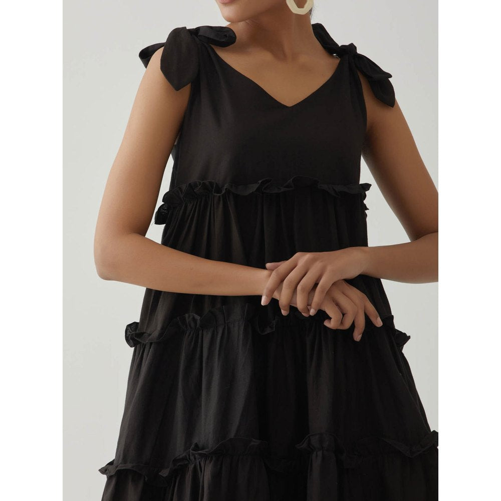 TIC Black Tiered Short Dress