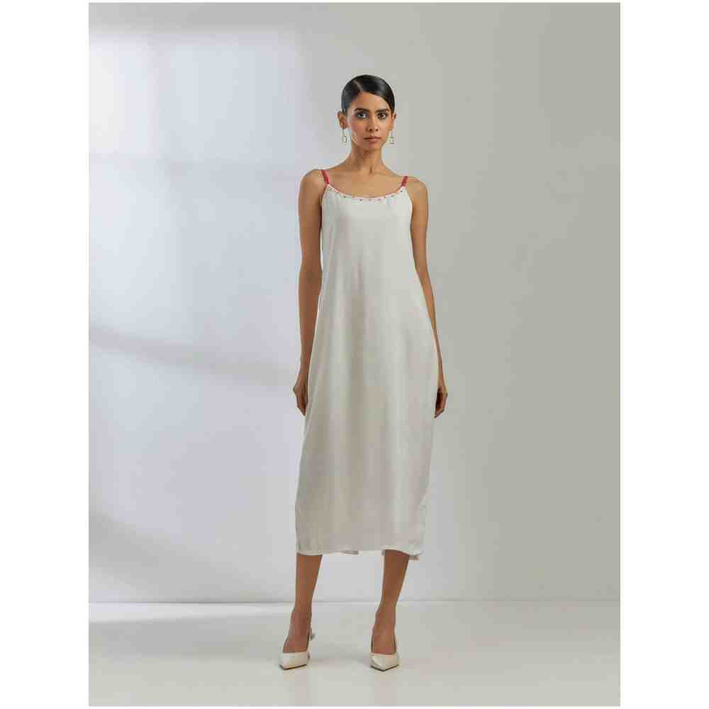 TIC White Silk Strappy Dress