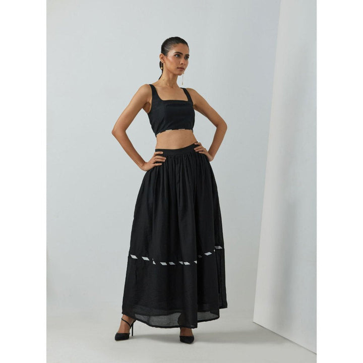 TIC Black Chanderi Full Length Skirt