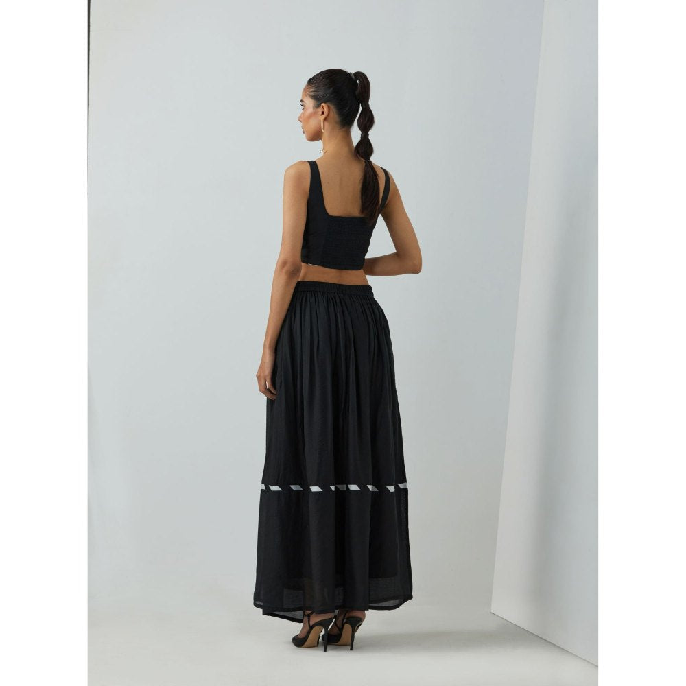 TIC Black Chanderi Full Length Skirt