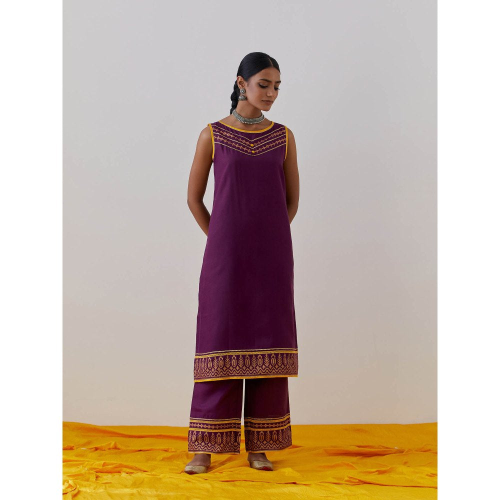 The Indian Cause Purple Cotton Seher Kurta