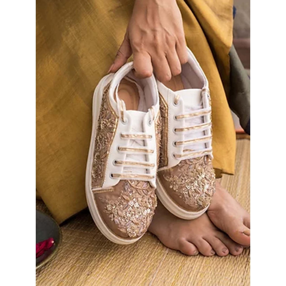 The Saree Sneakers Sneakers | Accessories, Footwear, Sneakers, White, Faux  Leather, Embroidered at Aza Fashions in 2024 | White platform sneakers, Aza  fashion, Leather