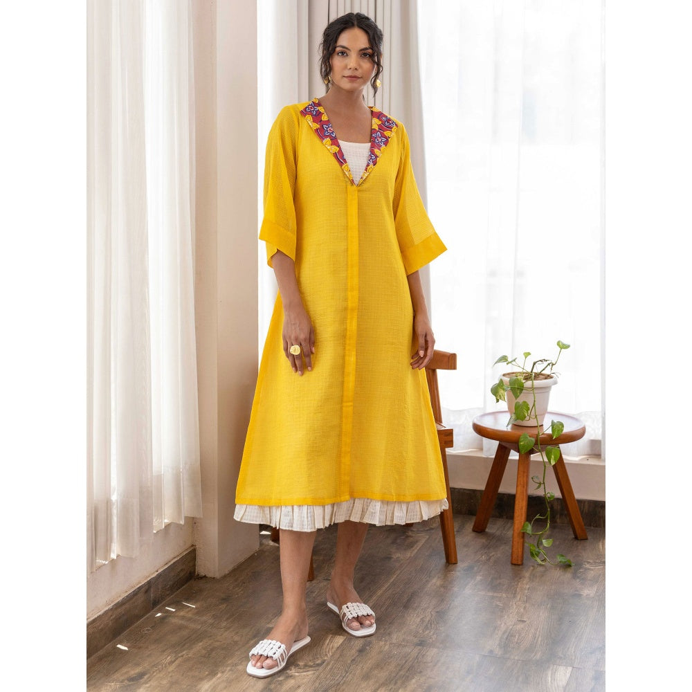 The Yellow Gypsy Yellow Arusha Hand Printed Dress (Set of 2)