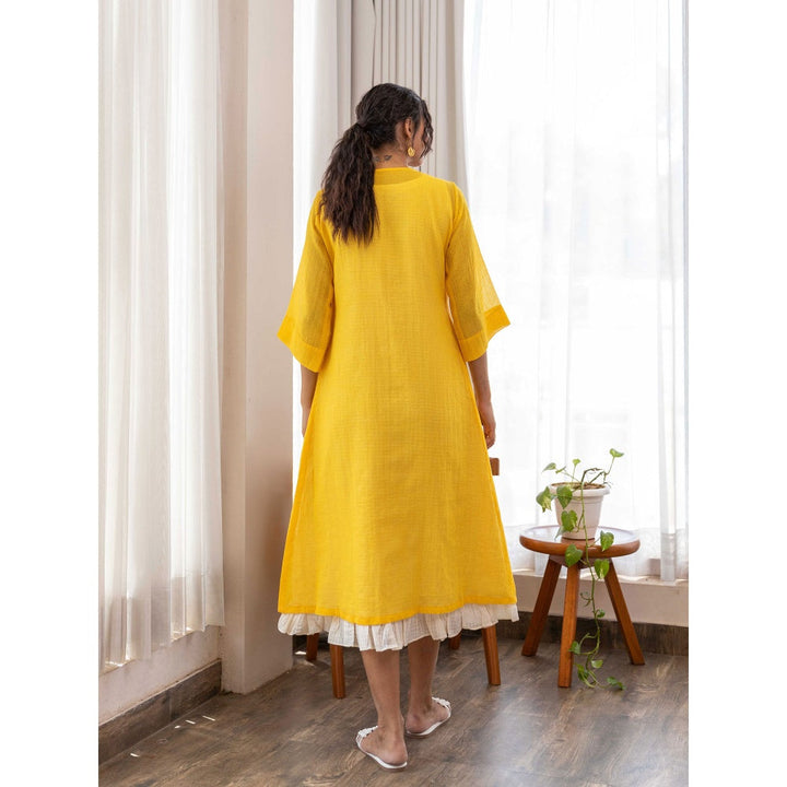 The Yellow Gypsy Yellow Arusha Hand Printed Dress (Set of 2)