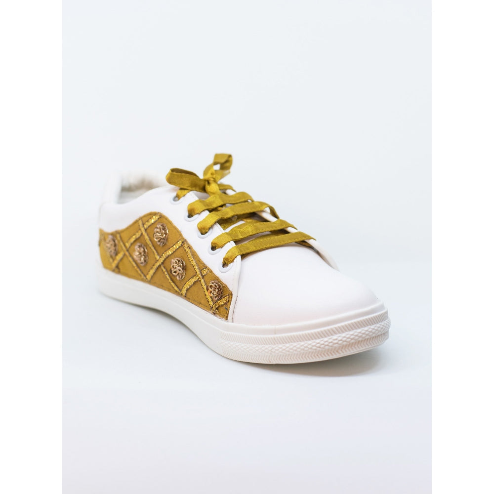 The Saree Sneakers Golden Embroidered Sneaker