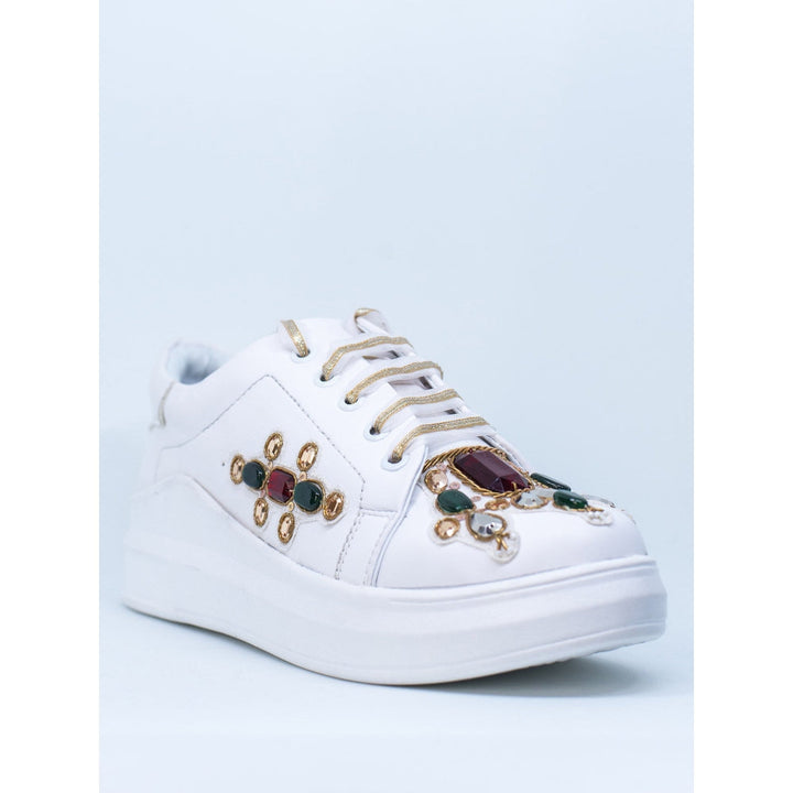 The Saree Sneakers Golden The Gem Stone and Zardozi Sneaker