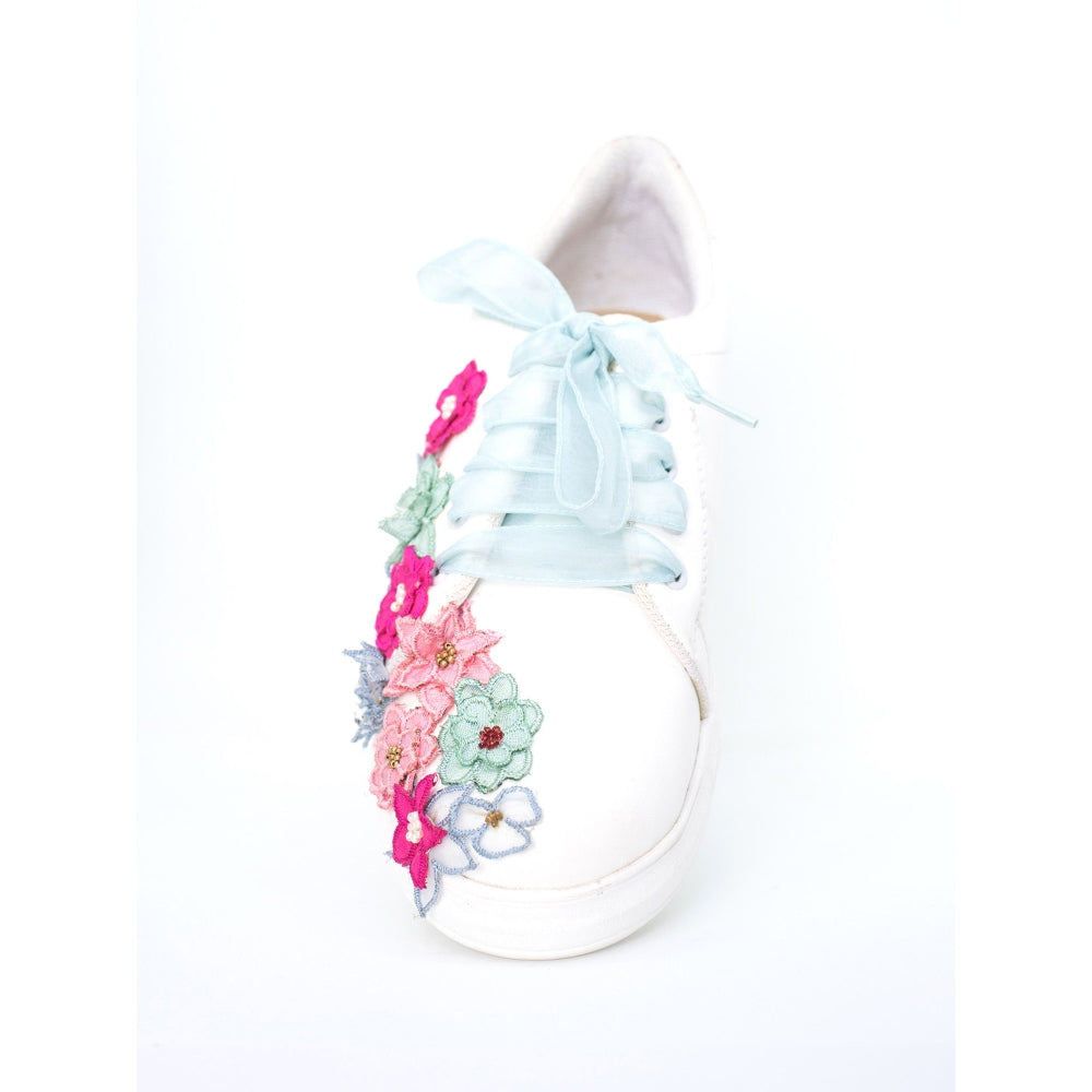 The Saree Sneakers White The Pastel Garden Sneaker