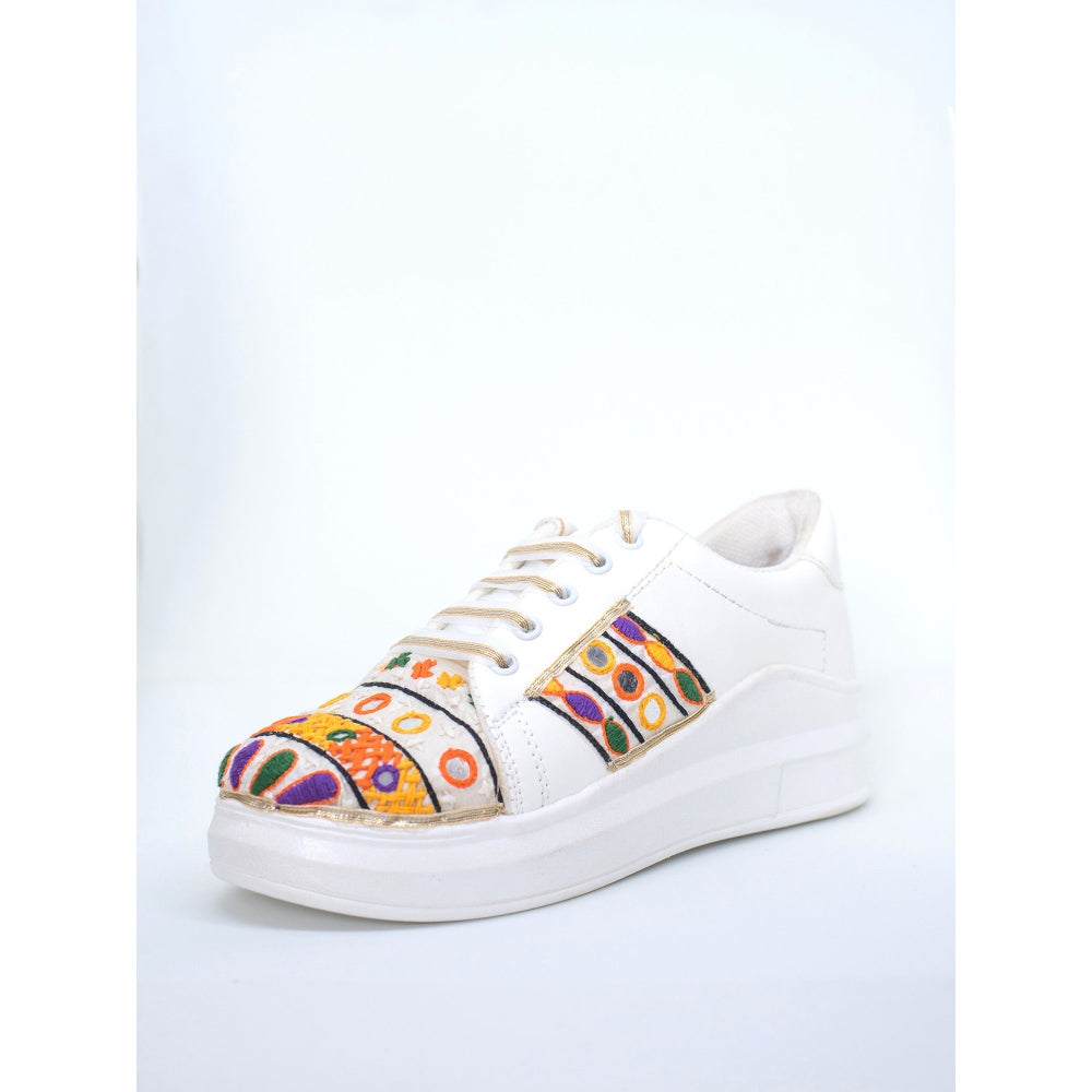 The Saree Sneakers Multi-Color Kutchwork Embroidery Sneaker