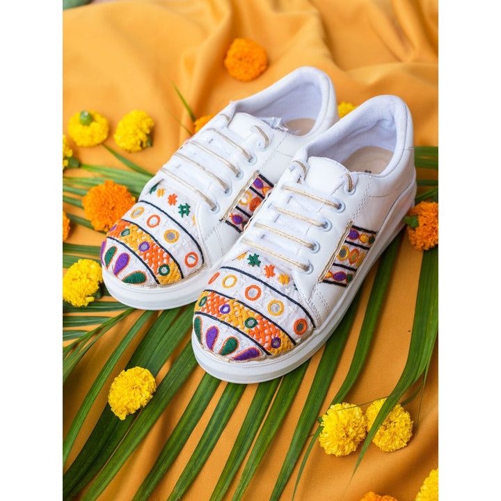 The Saree Sneakers Multi-Color Kutchwork Embroidery Sneaker